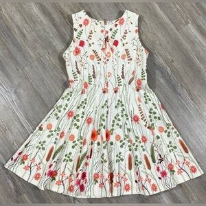 Danny and Nicole White & Pink Floral Sundress, 8 Petite